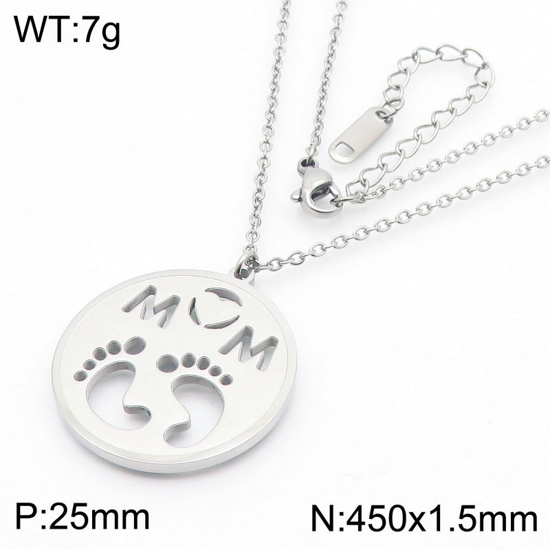 Titanium Steel Simple Style Letter Plating Necklace