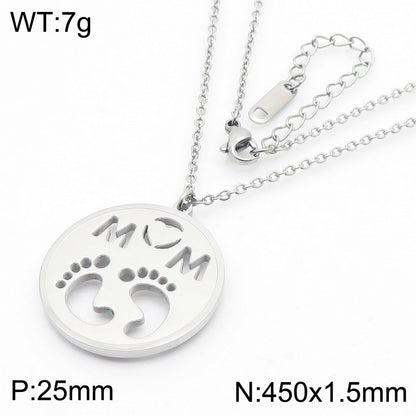 Titanium Steel Simple Style Letter Plating Necklace