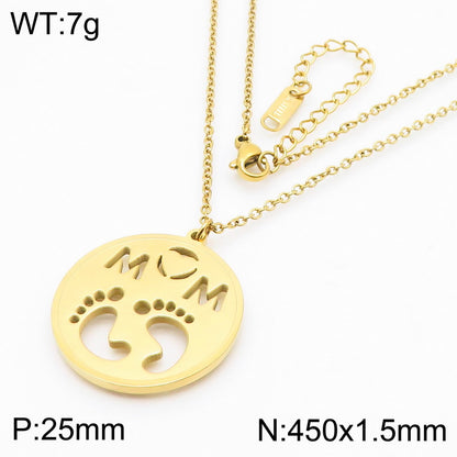 Titanium Steel Simple Style Letter Plating Necklace