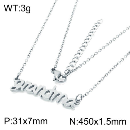 Mama Simple Style Solid Color Stainless Steel Plating 18k Gold Plated Necklace