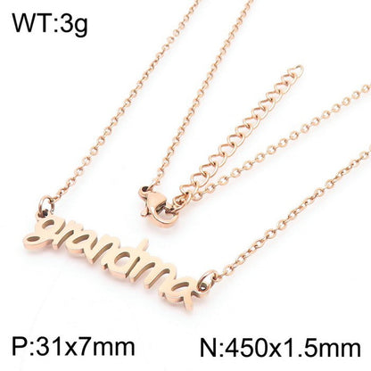 Mama Simple Style Solid Color Stainless Steel Plating 18k Gold Plated Necklace