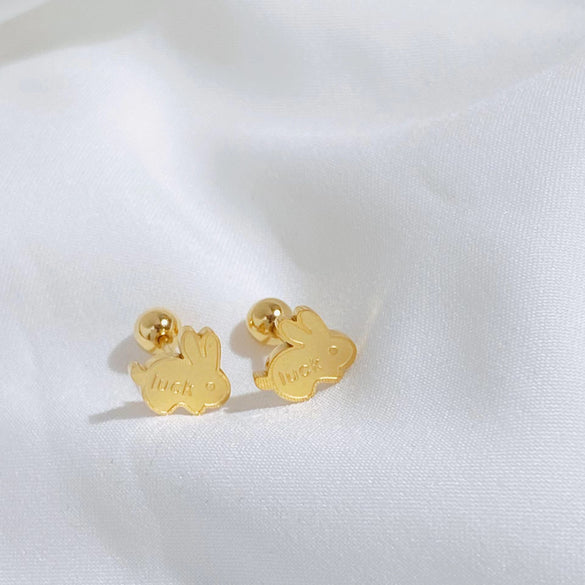 1 Pair Simple Style Heart Shape Plating Titanium Steel Ear Studs