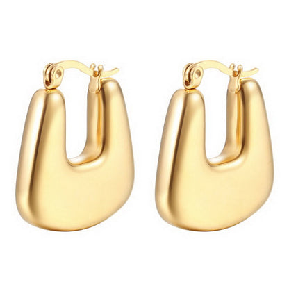 1 Pair Simple Style Solid Color Plating Stainless Steel Gold Plated Earrings