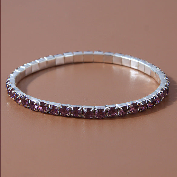 Simple Style Solid Color Iron alloy Inlay Rhinestones Women's Bracelets