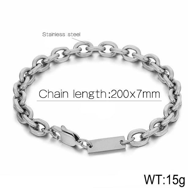 Stainless Steel Hip-Hop Solid Color Bracelets Necklace