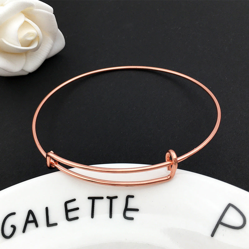 Simple Style Classic Style Commute Round Solid Color Iron Wholesale Bangle