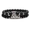 Fashion Lion Head Elephant Beaded Bracelet Set