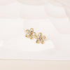 1 Pair Fashion Heart Shape Flower Bow Knot Copper Inlay Artificial Pearls Zircon Earrings