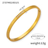 Elegant Simple Style Circle Round 18K Gold Plated Rhinestones Rhinestone Titanium Steel Wholesale Bangle