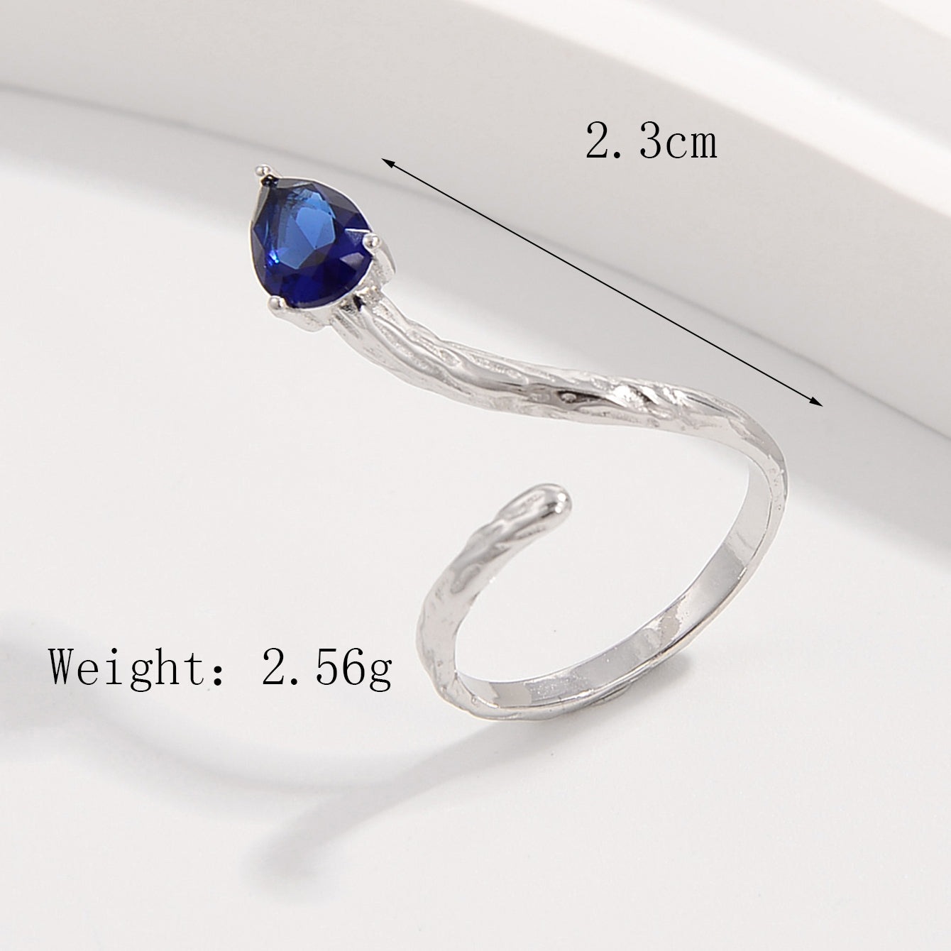 Sterling Silver White Gold Plated Modern Style Classic Style Cool Style Plating Inlay Irregular Water Droplets Zircon Open Rings Rings