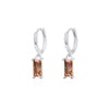 1 Pair Simple Style Rectangle Plating Inlay Sterling Silver Zircon Drop Earrings