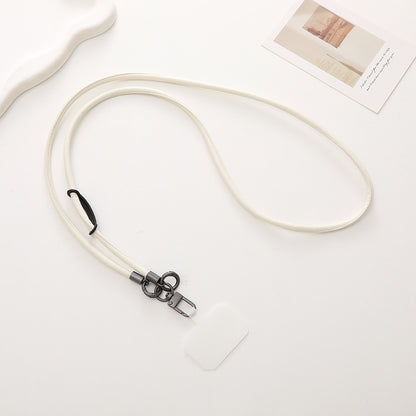 Simple Style Solid Color Pu Leather Knitting Chain Mobile Phone Chain