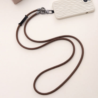 Simple Style Solid Color Pu Leather Knitting Chain Mobile Phone Chain