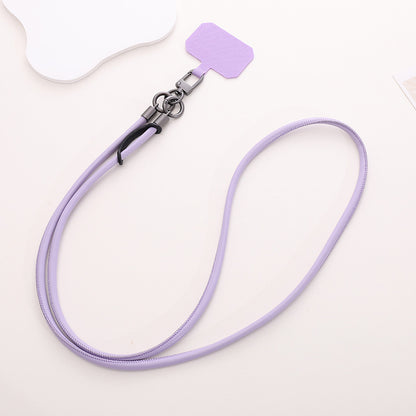 Simple Style Solid Color Pu Leather Knitting Chain Mobile Phone Chain