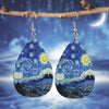 1 Pair Simple Style Starry Sky Life Tree Water Drop PU Leather Drop Earrings