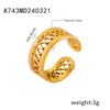 Titanium Steel 18K Gold Plated Casual Simple Style Patchwork Plating Hollow Out Solid Color Open Rings