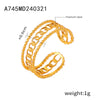 Titanium Steel 18K Gold Plated Casual Simple Style Patchwork Plating Hollow Out Solid Color Open Rings