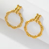 1 Pair Basic Simple Style Classic Style Leaf Dragonfly Plating 316 Stainless Steel  18K Gold Plated Hoop Earrings