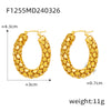 1 Pair Casual Retro O-Shape Titanium Steel 18K Gold Plated Earrings