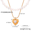 Wholesale Jewelry IG Style Casual Commute Oval Heart Shape Freshwater Pearl Titanium Steel Artificial Pearls 18K Gold Plated Beaded Plating Inlay Pendant Necklace