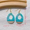 1 Pair Streetwear Geometric Letter Heart Shape Hollow Out Alloy Wood Resin Drop Earrings