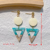 1 Pair Streetwear Geometric Letter Heart Shape Hollow Out Alloy Wood Resin Drop Earrings