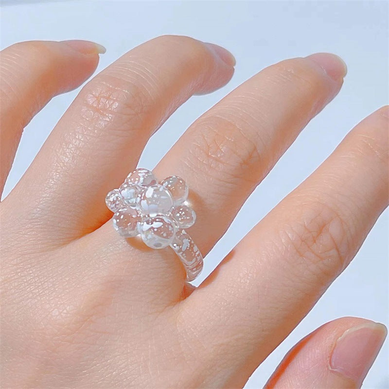 Basic Classic Style Flower Plastic Resin Women's Rings