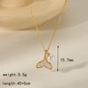 304 Stainless Steel Copper 18K Gold Plated Beach Simple Style Inlay Starfish Shell Fish Tail Artificial Pearls Zircon Pendant Necklace