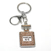 Fashion Perfume Bottle Alloy Inlay Rhinestones Women'S Bag Pendant Keychain 1 Piece