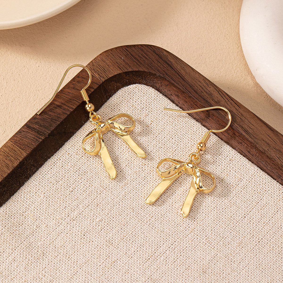 1 Pair Preppy Style Simple Style Bow Knot Iron Zinc Alloy Drop Earrings