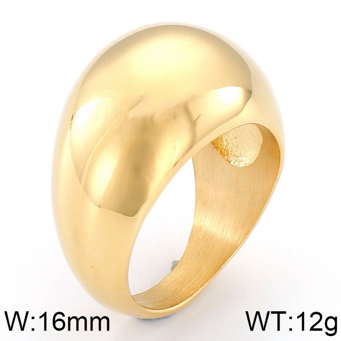 Basic Modern Style Classic Style Geometric Solid Color 304 Stainless Steel 18K Gold Plated Rings In Bulk