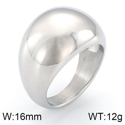 Basic Modern Style Classic Style Geometric Solid Color 304 Stainless Steel 18K Gold Plated Rings In Bulk