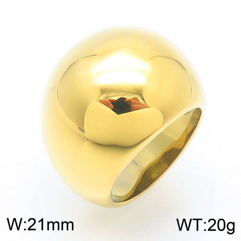 Basic Modern Style Classic Style Geometric Solid Color 304 Stainless Steel 18K Gold Plated Rings In Bulk