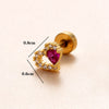 1 Piece Ear Cartilage Rings & Studs Simple Style Classic Style Star Heart Shape Copper Polishing Inlay Diamond 18K Gold Plated Ear Cartilage Rings & Studs