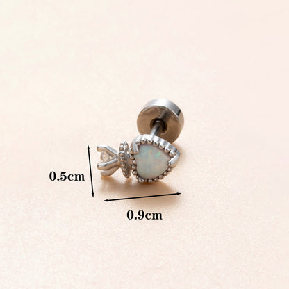 1 Piece Ear Cartilage Rings & Studs Simple Style Classic Style Star Heart Shape Copper Polishing Inlay Diamond 18K Gold Plated Ear Cartilage Rings & Studs