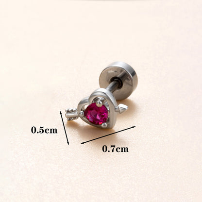 1 Piece Ear Cartilage Rings & Studs Simple Style Classic Style Star Heart Shape Copper Polishing Inlay Diamond 18K Gold Plated Ear Cartilage Rings & Studs