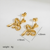 304 Stainless Steel 18K Gold Plated IG Style Sweet Artistic Polishing Butterfly Bow Knot Rings Earrings Necklace