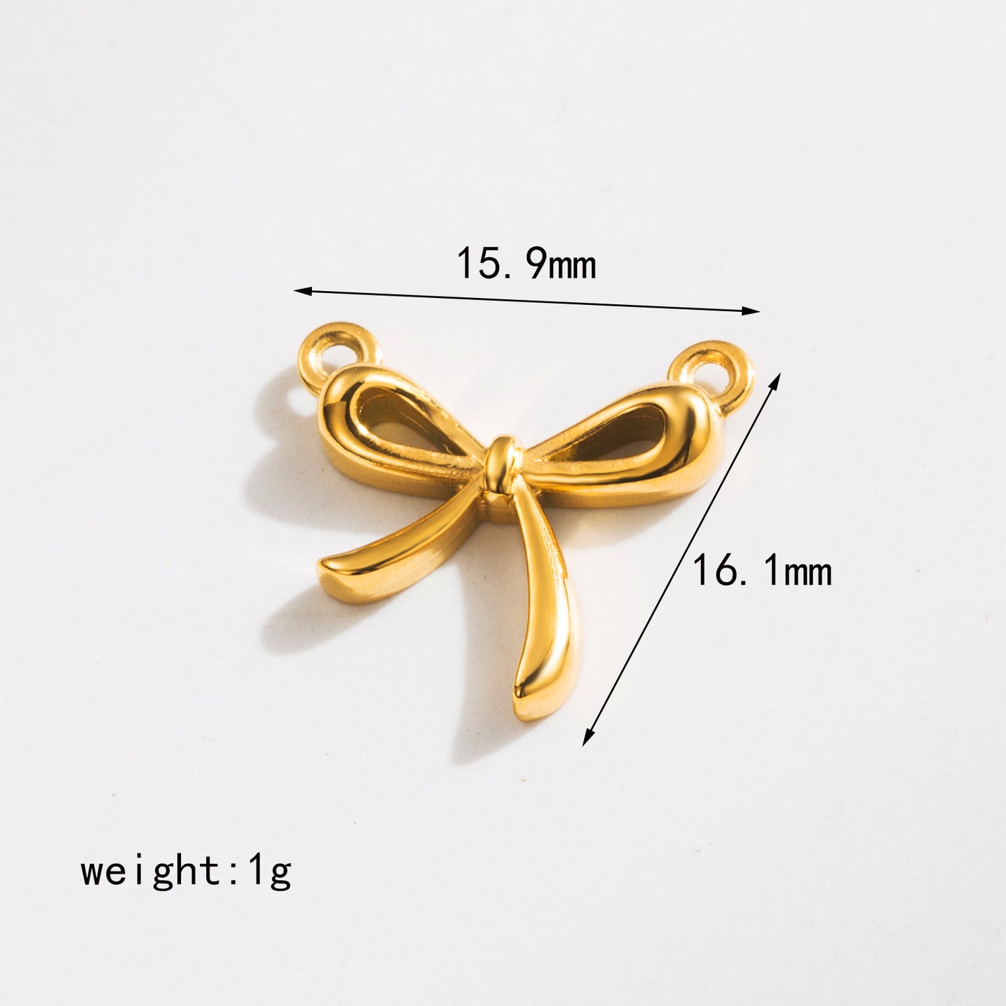 304 Stainless Steel 18K Gold Plated IG Style Sweet Artistic Polishing Butterfly Bow Knot Rings Earrings Necklace