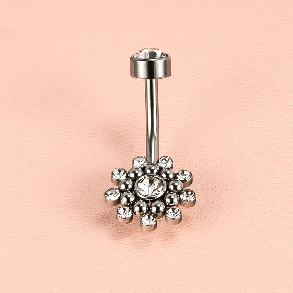 1 Piece Belly Rings Simple Style Classic Style Solid Color 302 Stainless Steel 316 Stainless Steel  Polishing Rhinestone Inlay Diamond Belly Rings