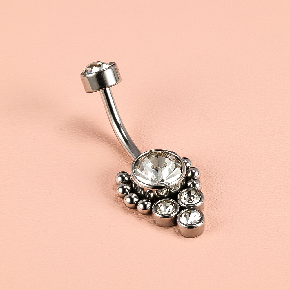 1 Piece Belly Rings Simple Style Classic Style Solid Color 302 Stainless Steel 316 Stainless Steel  Polishing Rhinestone Inlay Diamond Belly Rings