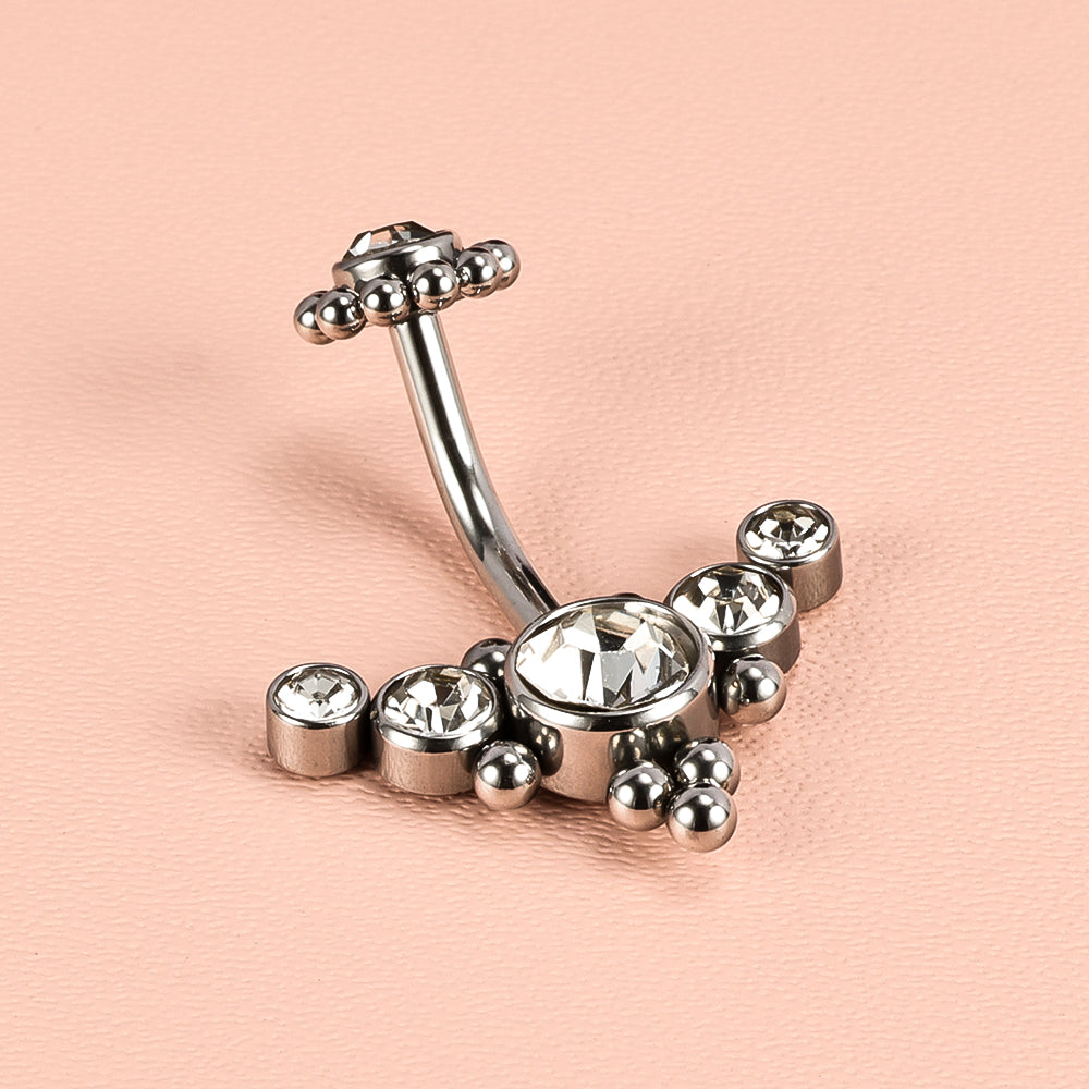 1 Piece Belly Rings Simple Style Classic Style Solid Color 302 Stainless Steel 316 Stainless Steel  Polishing Rhinestone Inlay Diamond Belly Rings