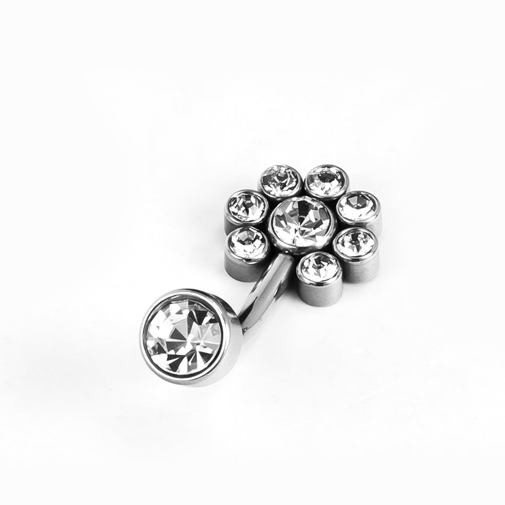 1 Piece Belly Rings Simple Style Classic Style Solid Color 302 Stainless Steel 316 Stainless Steel  Polishing Rhinestone Inlay Diamond Belly Rings