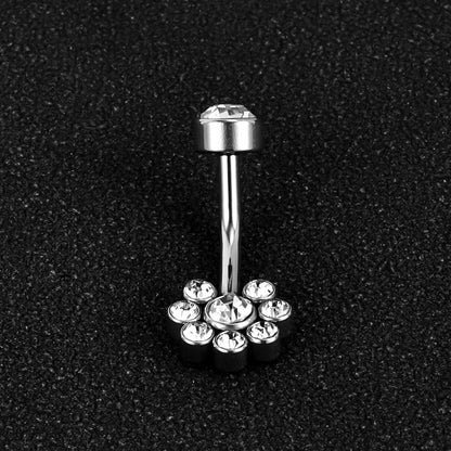 1 Piece Belly Rings Simple Style Classic Style Solid Color 302 Stainless Steel 316 Stainless Steel  Polishing Rhinestone Inlay Diamond Belly Rings