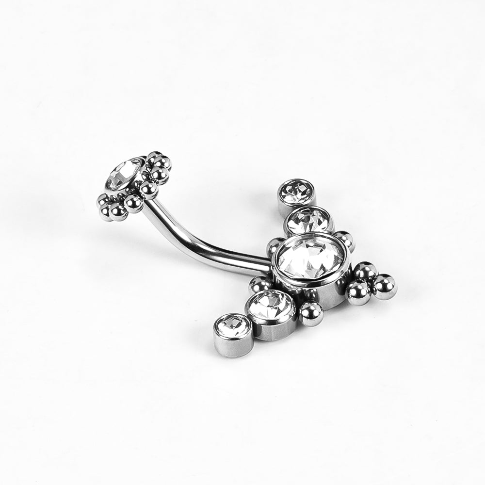 1 Piece Belly Rings Simple Style Classic Style Solid Color 302 Stainless Steel 316 Stainless Steel  Polishing Rhinestone Inlay Diamond Belly Rings