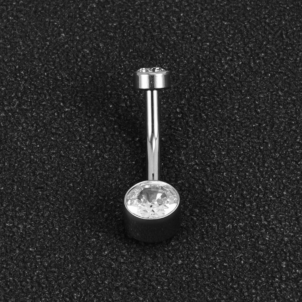 1 Piece Belly Rings Simple Style Classic Style Solid Color 302 Stainless Steel 316 Stainless Steel  Polishing Rhinestone Inlay Diamond Belly Rings