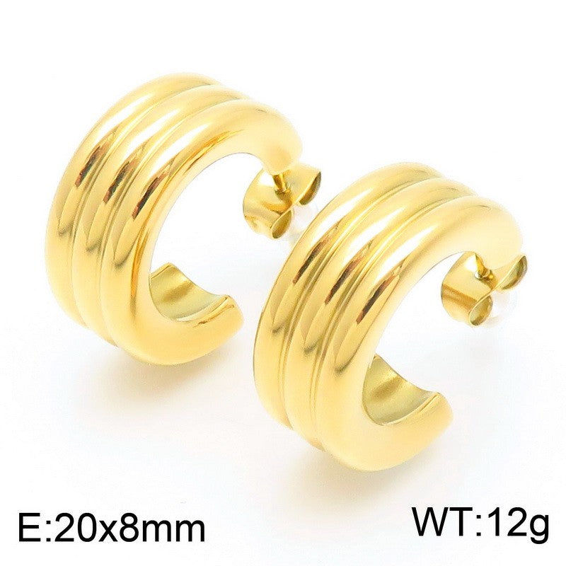 1 Pair Simple Style Solid Color 304 Stainless Steel 18K Gold Plated Ear Studs