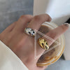 Fashion Simple Solid Color Geometric Open Alloy Opening Ring