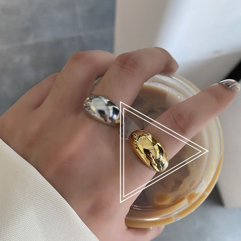 Fashion Simple Solid Color Geometric Open Alloy Opening Ring