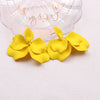 1 Pair Casual Vacation Petal Spray Paint Tassel Pleated Arylic Drop Earrings