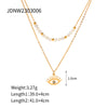 304 Stainless Steel 18K Gold Plated IG Style Simple Style Beaded Hollow Out Inlay Devil's Eye Zircon Double Layer Necklaces